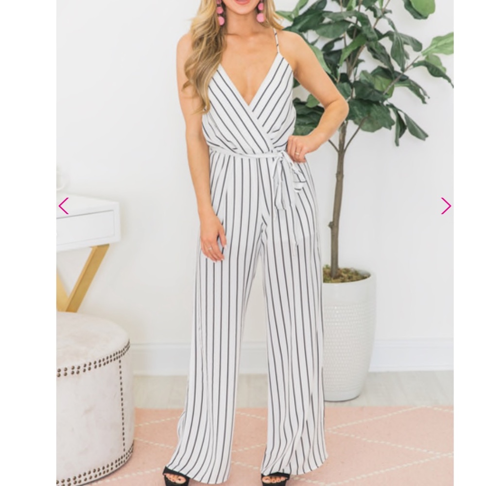 Black & White Striped Jumpsuit